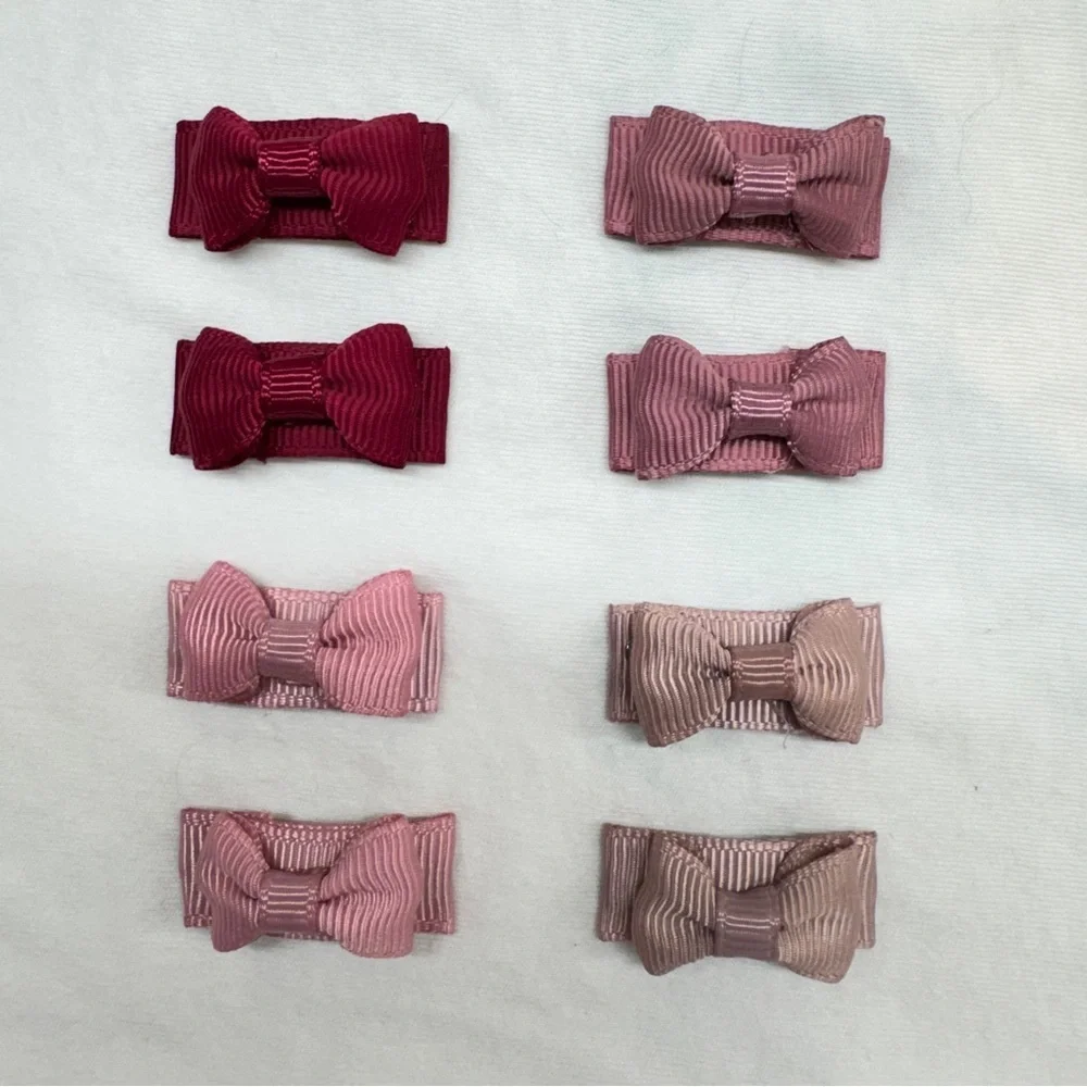 8ct Grosgrain Baby Bow Hair Clips
